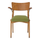 Fauteuil vintage années 1950 Allemagne, chaise en bois de hêtre, restaurée et rembourrée.