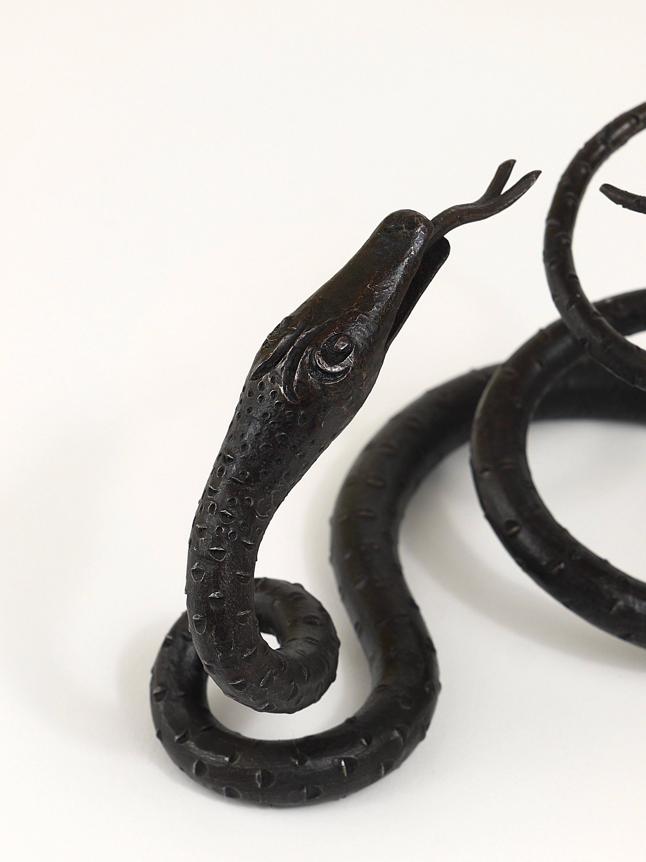 Sculpture of a serpent or wrought iron serpent in the style of Edgar Brandt, Austria, 1920s.