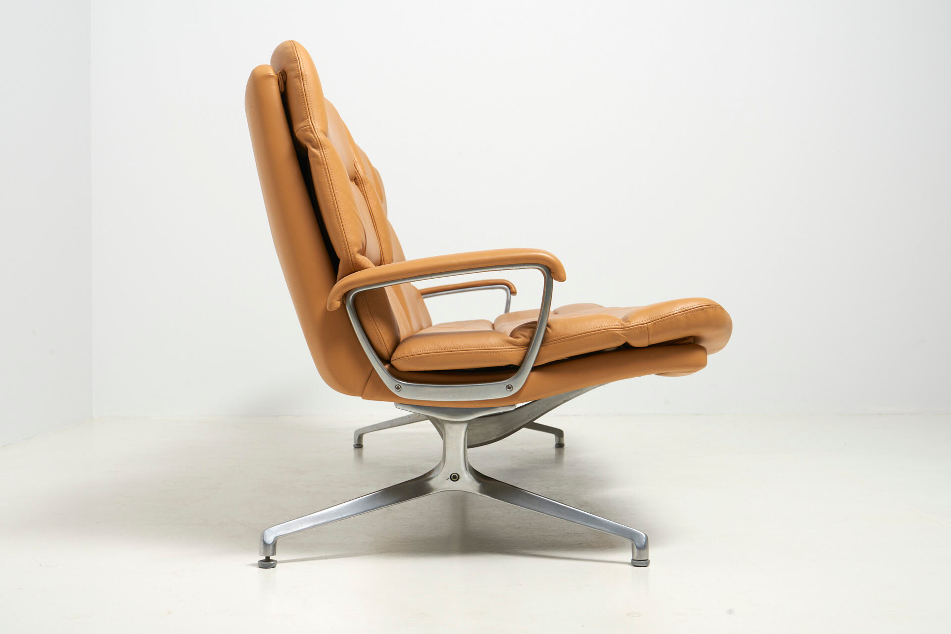 Three Seater Sofa in Leather by Strässle, Switzerland - 1960's