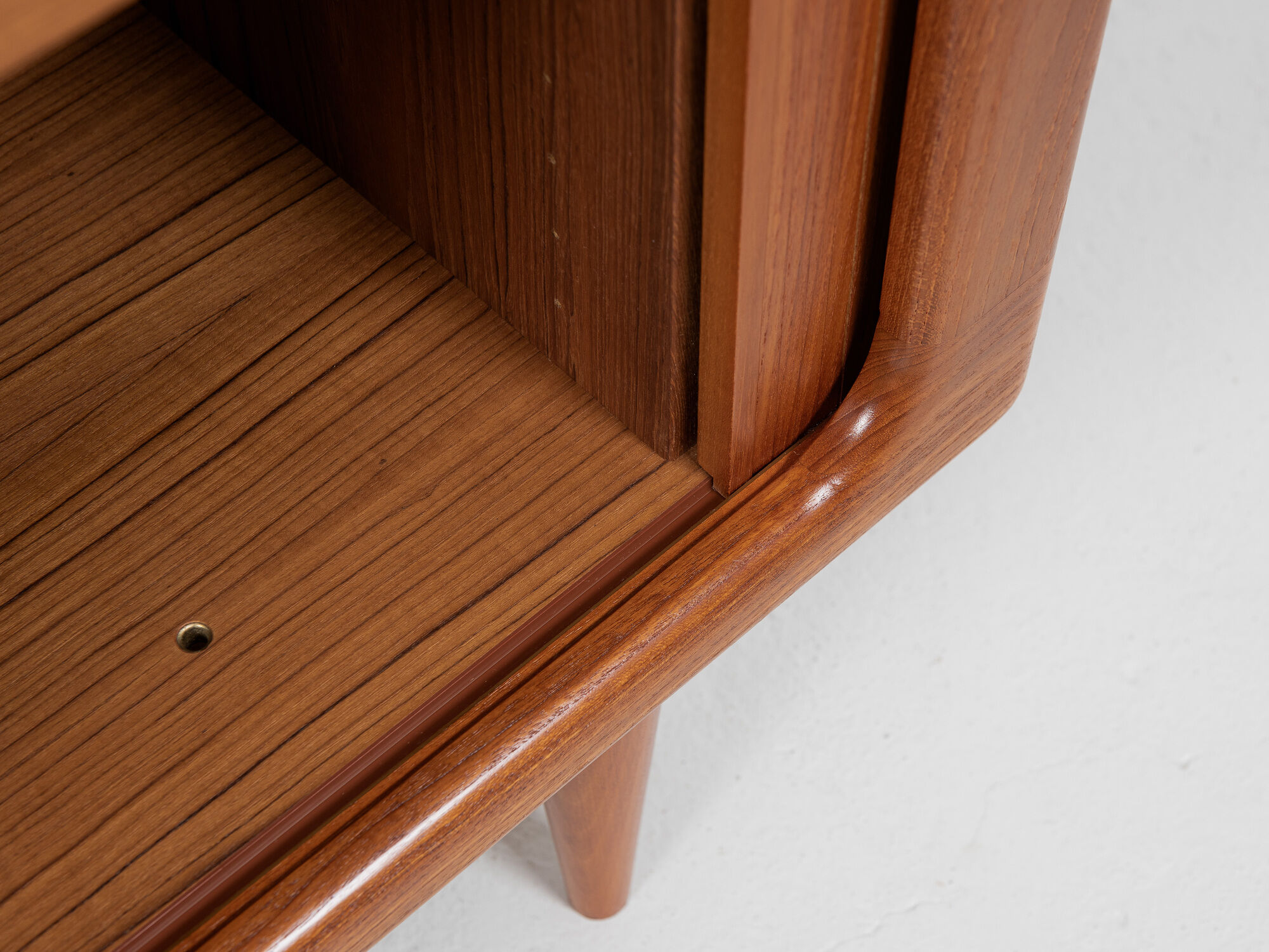 Midcentury Danish cabinet with tambour doors in teak by Dyrlund 1960s