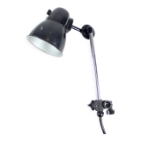 Applique murale industrielle en bakélite noire & chrome, Tchécoslovaquie années 1950