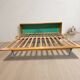 Mid-century wooden folding sofa bed frame, extendable daybed, Czechoslovakia, 190 × 151 × 77 cm