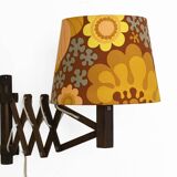 Wall lamp/scissor lamp in died pine wood from Translandia. Denmark 1960s