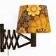 Wall lamp/scissor lamp in died pine wood from Translandia. Denmark 1960s