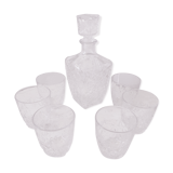 Lot de carafe et ses 6 verres à whisky années 70