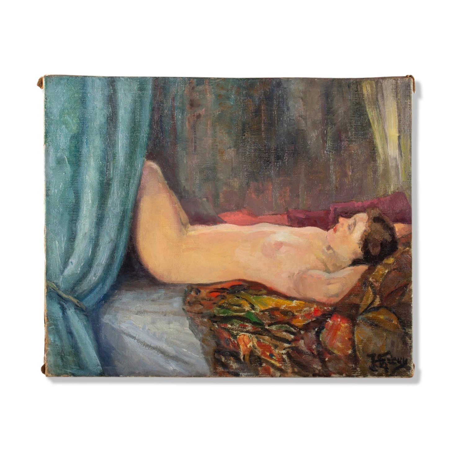 Lying naked - Circa - 1920 sign HARTWIG