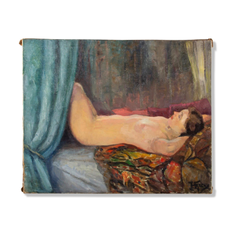 Lying naked - Circa - 1920 sign HARTWIG