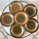 Set of 6 hollow plates in Longchamp sandstone hand painted 70s