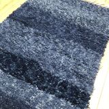 Berber carpet Beni Ouarain mottled solid blue 1.55x1.06m