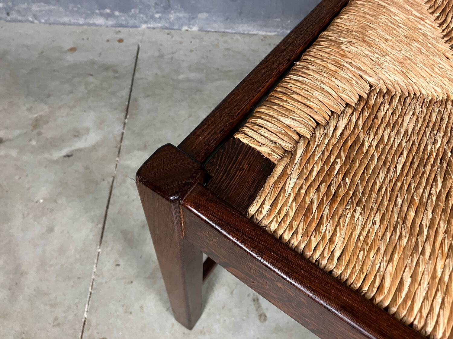 6 chairs rush Wenge Brutalist Mid Century