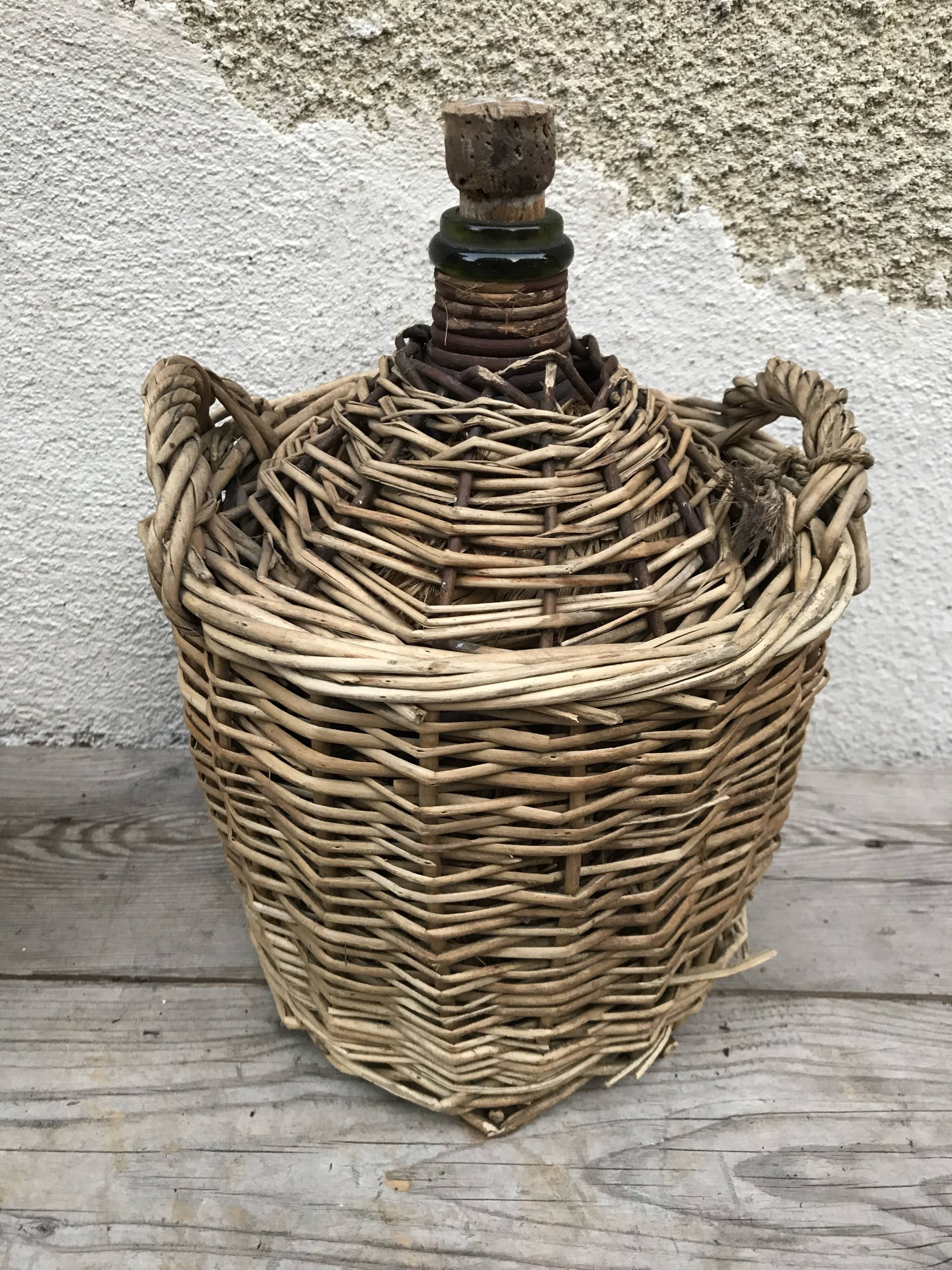 Demijohn rattan wicker woven