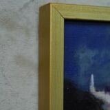 Swedish artist, scandinavian modern city landscape, 1970s, oil on canvas, signed,  framed