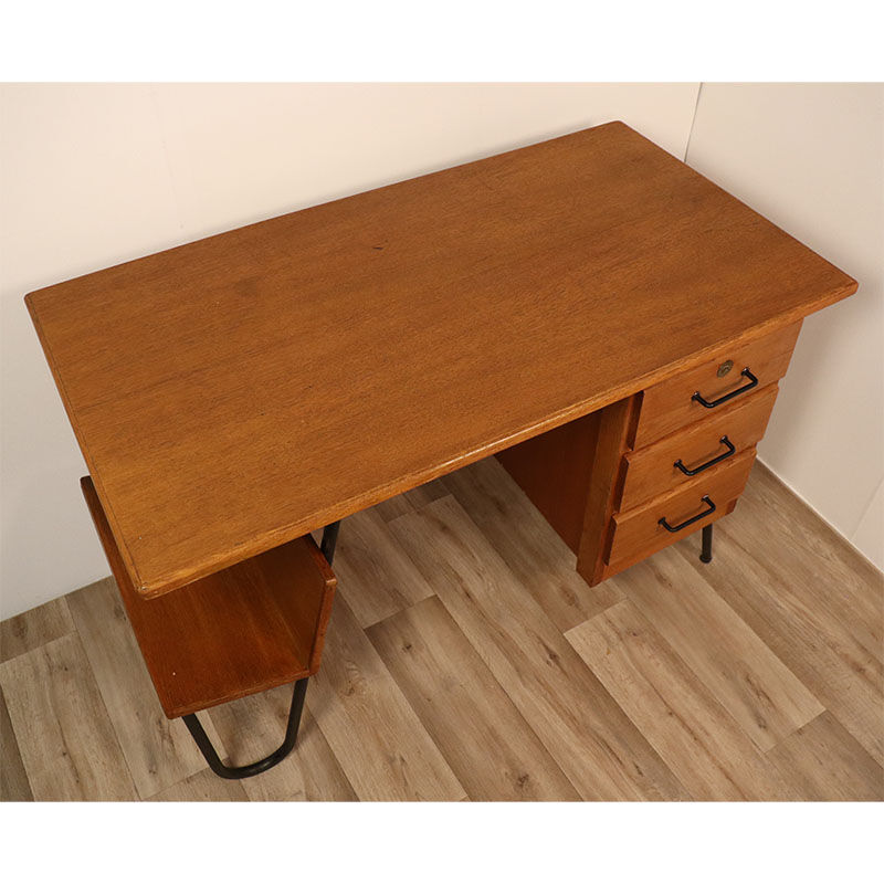 Vintage Spirol wooden and metal desk 1950