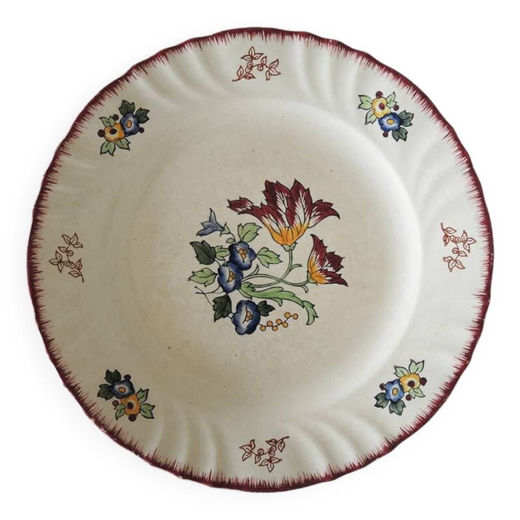 GRANDE ASSIETTE PLAT Emaux De Longwy Sport Football Foot P Mignon EUR