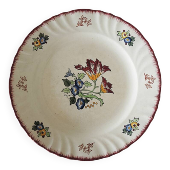 Ancienne Grande Assiette Ronde en Faïence de Longwy - Marseille