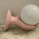 Applique murale porcelaine rose et verre opalin Vintage