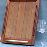 Tray wood and brass vintage