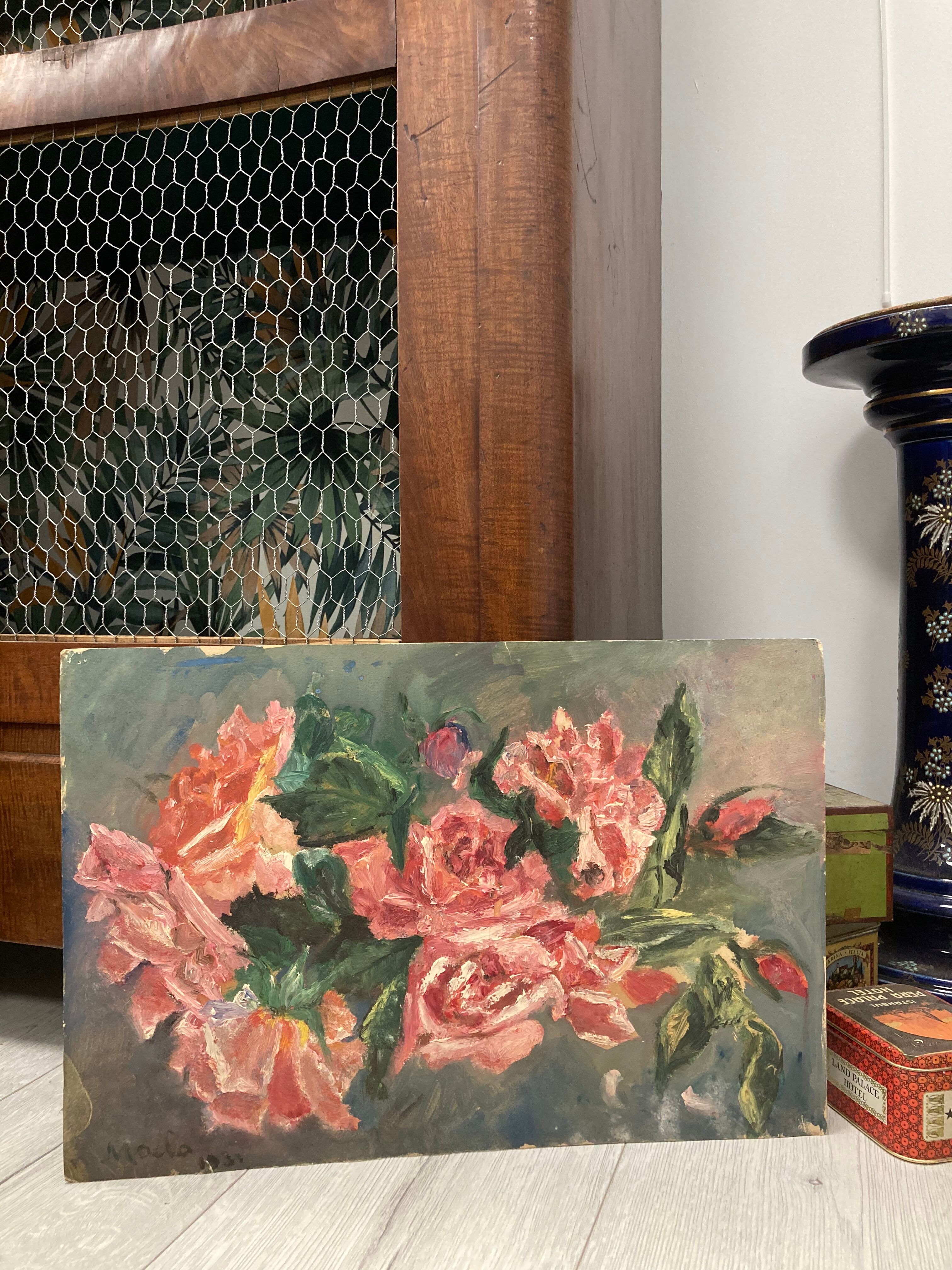 Vintage rose painting