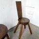 Set of three alpine chairs in solid pine, France, 1950s.