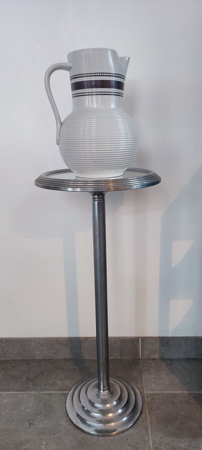 Large glazed stoneware pitcher signed, 1950-60 period