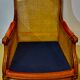 Pair of armchairs in cannage and pink velvet