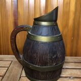 Ancien Pichet Bois + Cerclage Laiton Vintage
