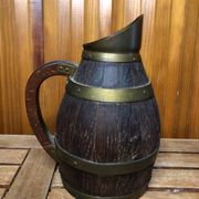 Ancien Pichet Bois + Cerclage Laiton Vintage