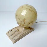 Vintage Art Deco Table Lamp, 40 years, Bakelite Melamine Opaline Marble