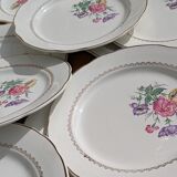 Set of 12 flat plates Digoin Sarreguemines