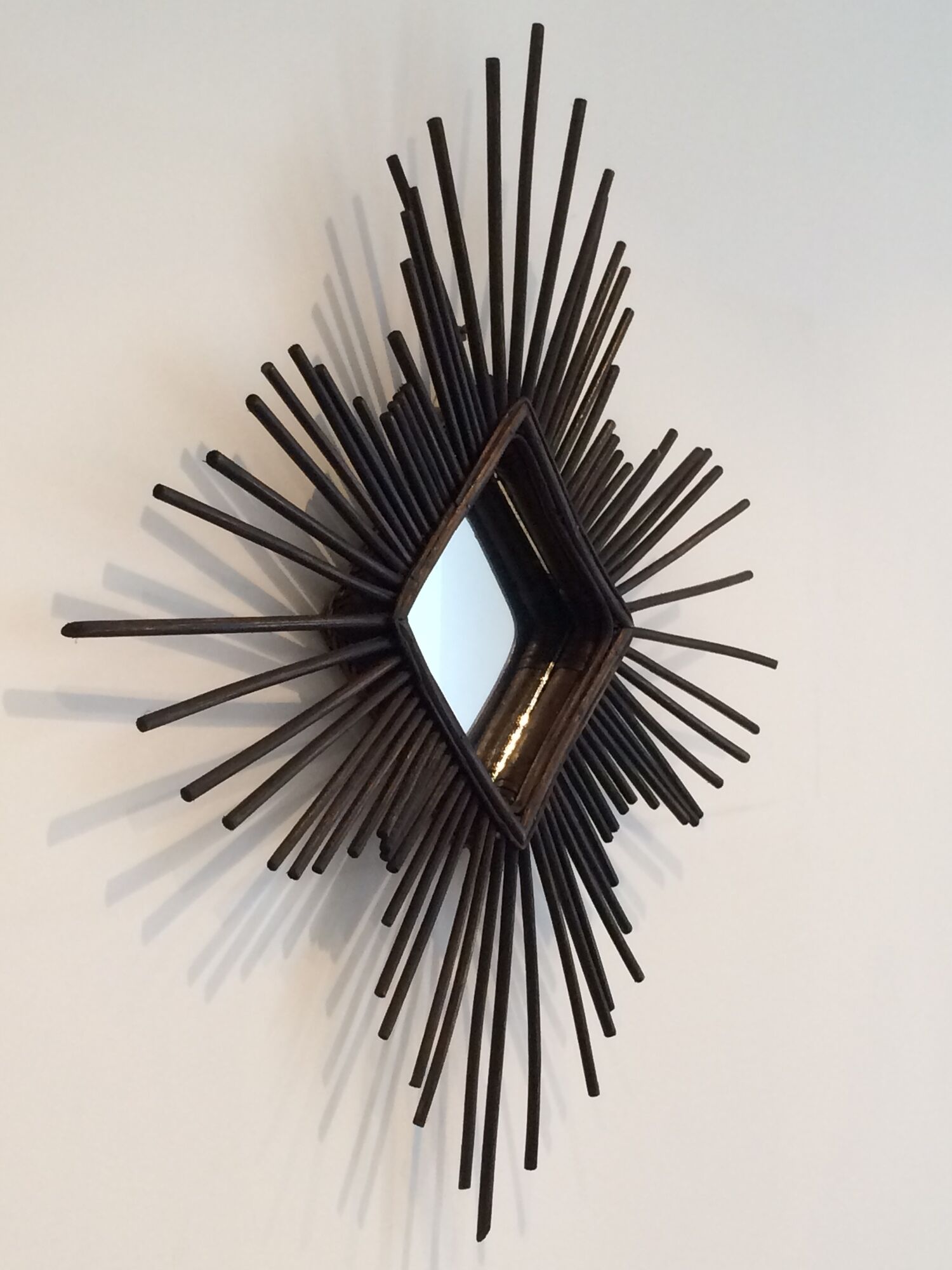 Miroir soleil années 60/70 - 62x62cm