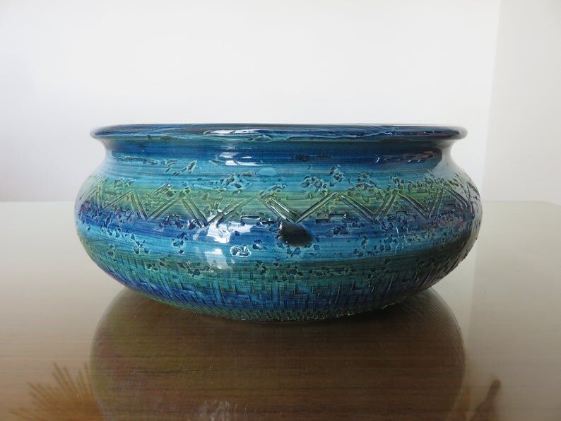 Aldo londi washer for bitossi ceramic " rimini blue " 60s