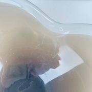 Smoked glass bowl, free-form, 1970