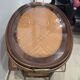 Folding tea table in marquetry wood - removable top