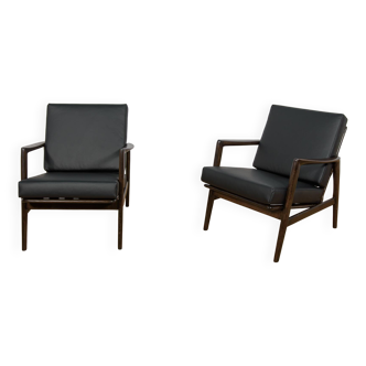 Fauteuils modèle 300-139 de l'usine de meubles Swarzędz, Pologne, années 1960, ensemble