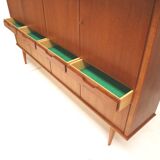 Large vintage teak highboard made in the 60s