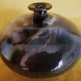 Glazed ceramic soliflore vase, signed (signature to be deciphered)