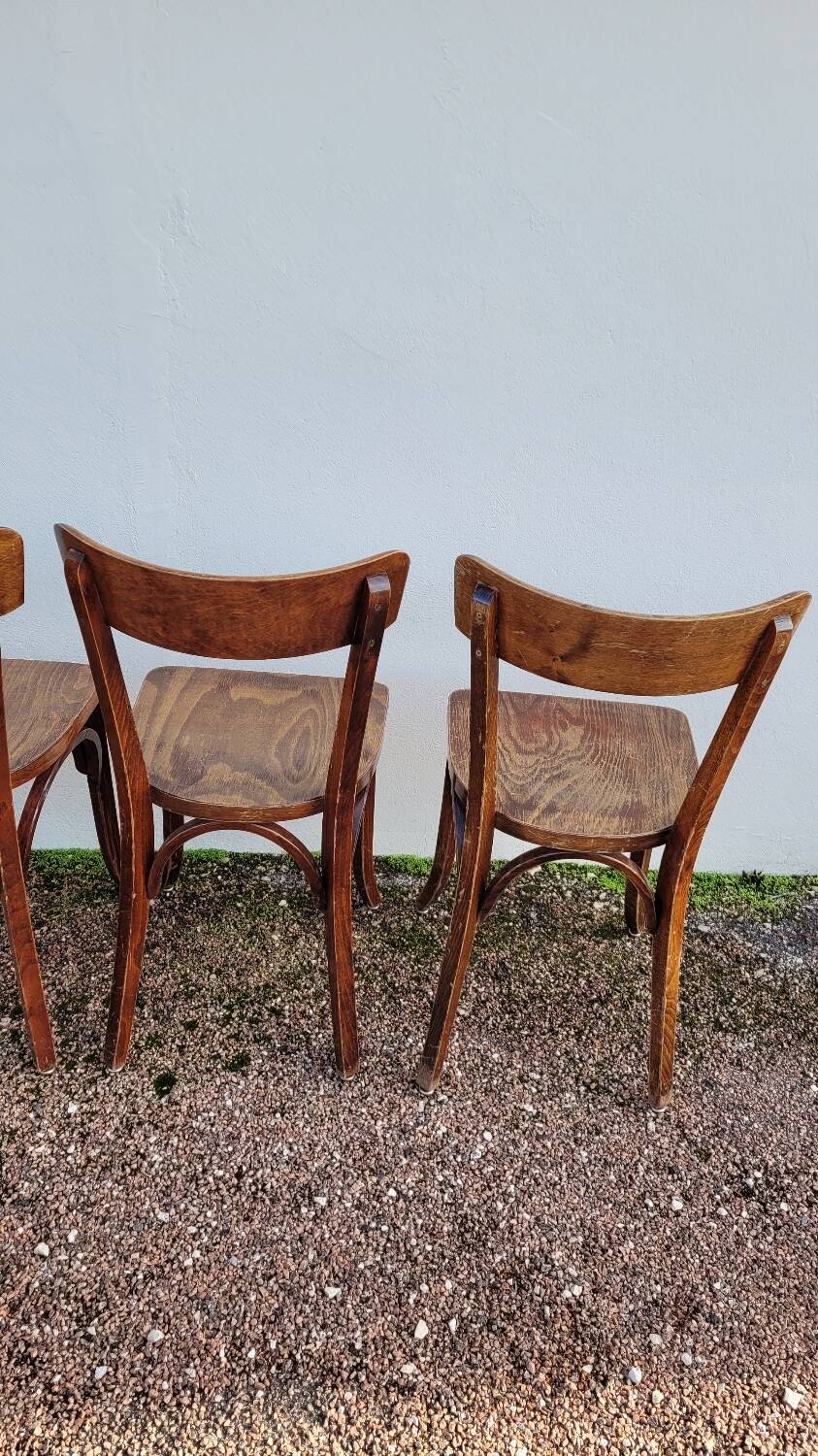 Series of 6 vintage restaurant bistro chairs - 1950s
