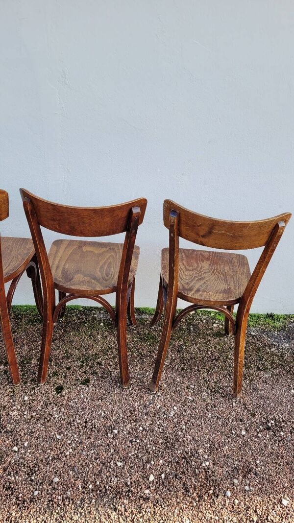 Série de 6 chaises de bistrot restaurant vintage- 1950s