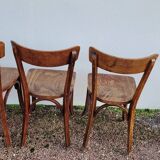 Series of 6 vintage restaurant bistro chairs - 1950s
