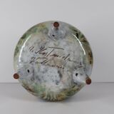 Tripod ceramic planter with floral design, signed Alexandre Kostanda, Vallauris