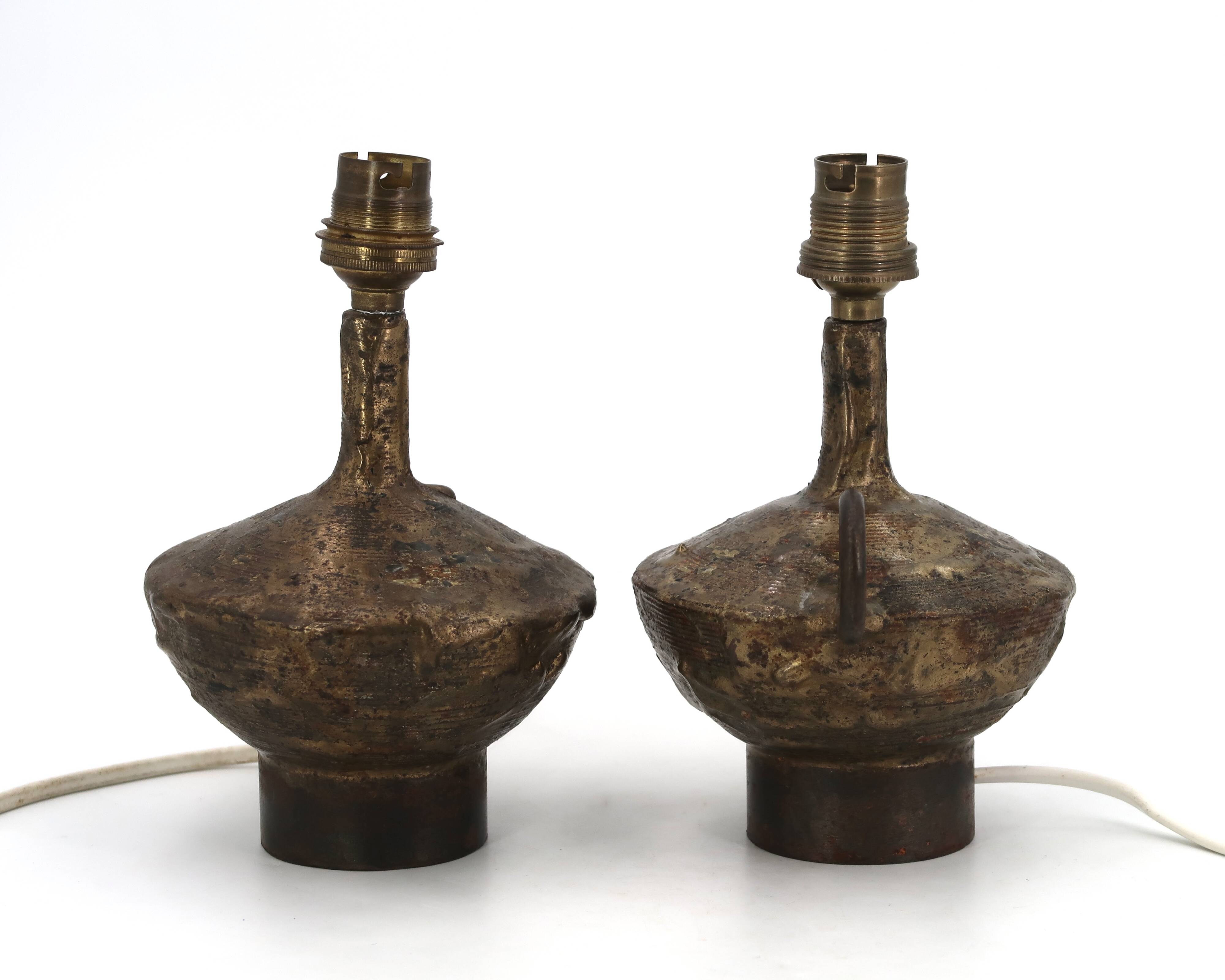 Pair of metal lamps by Max Bré, 1950s