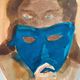 Signed painting of a female portrait at the Carnival of Venice "the blue mask"