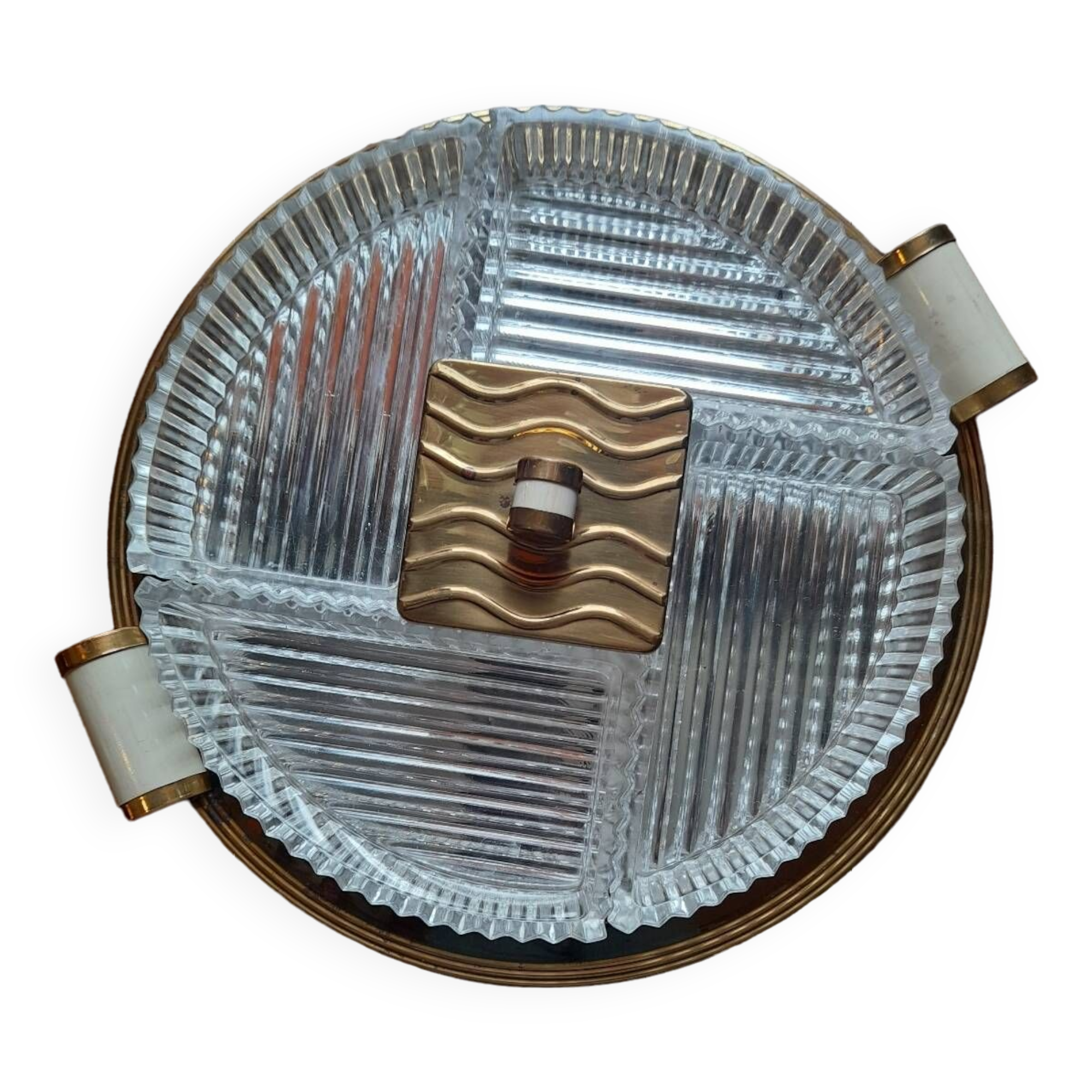 Mirror tray and glass compartment