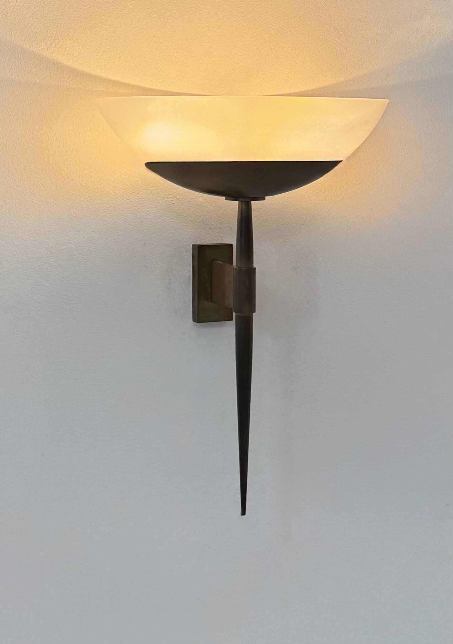 Vintage Art Deco wall light, brass and perspex, France, 1930.