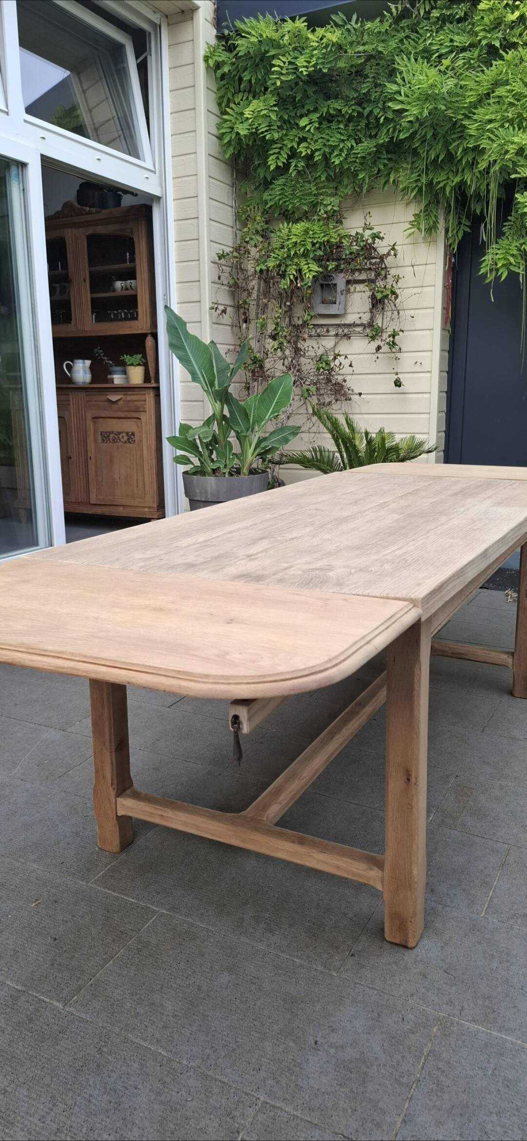 Renovated farmhouse table with extensions