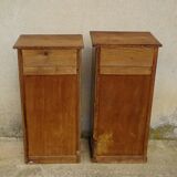 Oak bedside tables, vintage pair