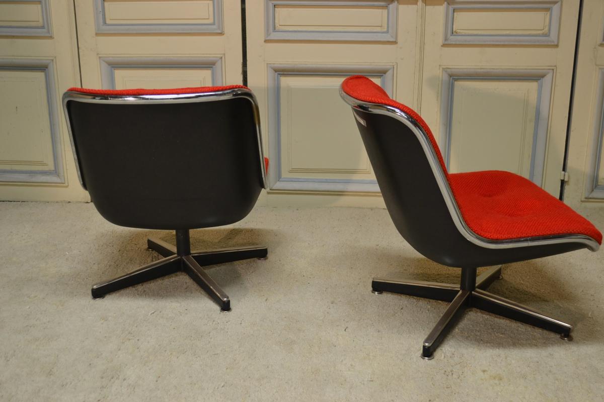 Pair of chairs of Charles Pollock for Knoll