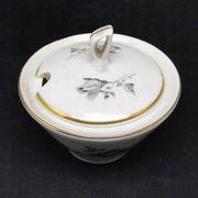 Art Nouveau sugar bowl, cream ceramics, Ćmielów, Poland, 1960s