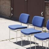 Chairs stella chrome & fabric 1970s, set of 4