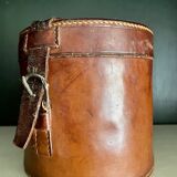 Leather collar box, circa 1900.